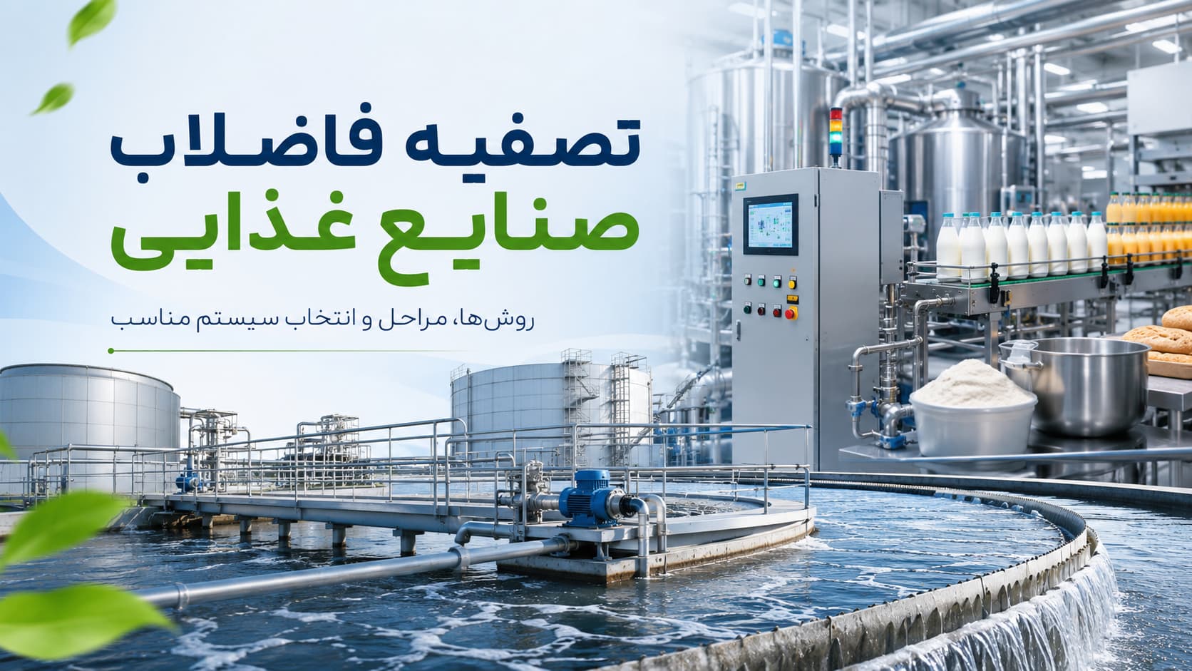 تصفیه فاضلاب صنایع غذایی در کارخانه تولید مواد غذایی